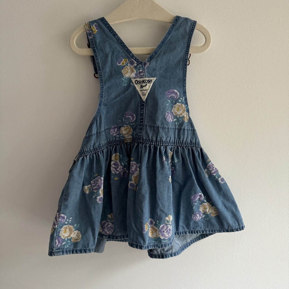 Oshkosh B’gash Floral Overall Dress | Size 12 Month - Picture 2 of 3